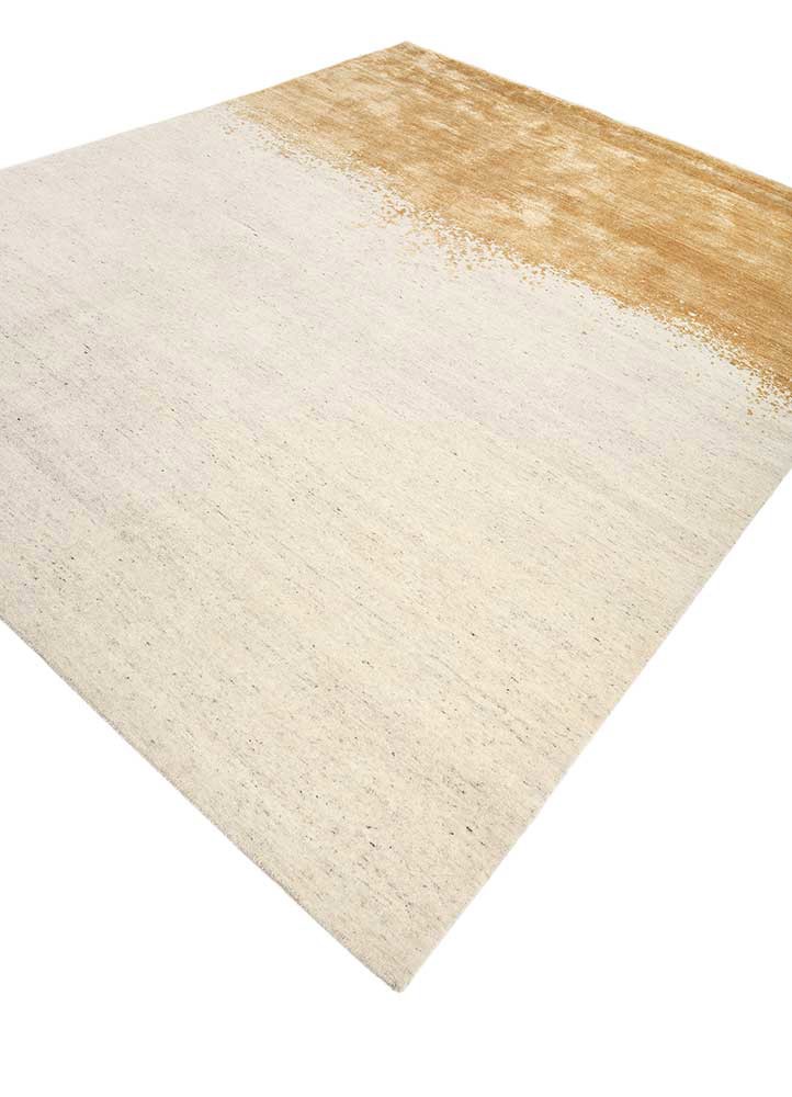 urban pause by kavi ivory wool and silk hand knotted Rug - FoldShot urban pause by kavi ivory wool and silk hand knotted Rug - FoldShot