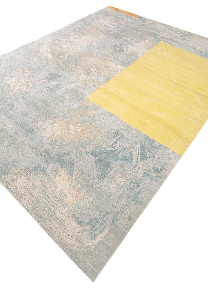 unfold by kavi ivory wool and silk hand knotted Rug - FoldShot