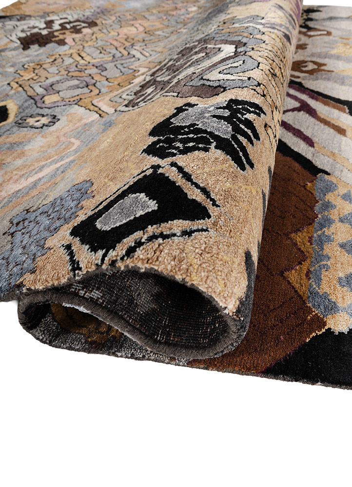 weaver art reserve blue wool and silk hand knotted Rug - FoldShot weaver art reserve blue wool and silk hand knotted Rug - FoldShot