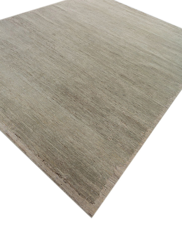 entropy green afghan wool hand knotted Rug - FoldShot