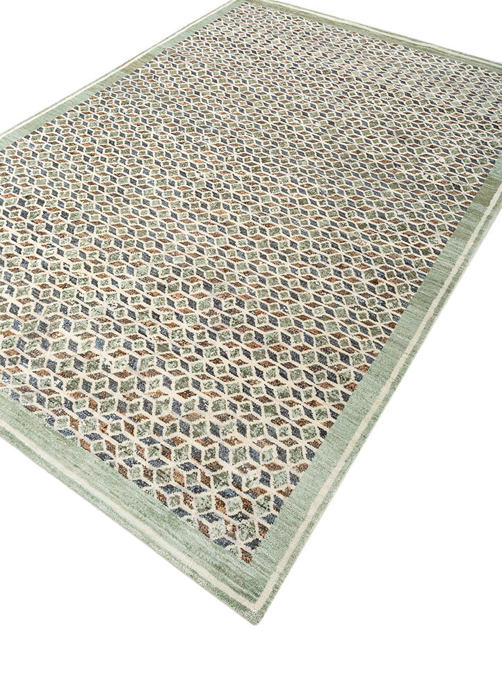 far pavilions ivory wool hand knotted Rug - FoldShot