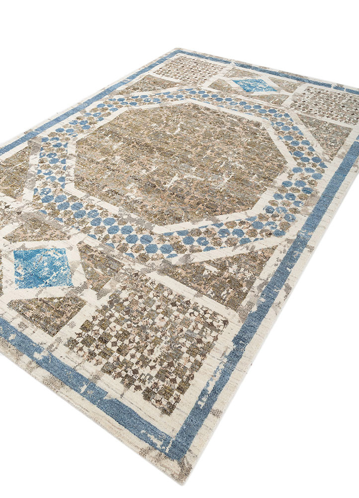 far pavilions ivory wool hand knotted Rug - FoldShot far pavilions ivory wool hand knotted Rug - FoldShot