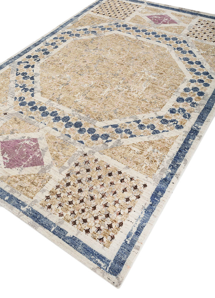 far pavilions ivory wool hand knotted Rug - FoldShot