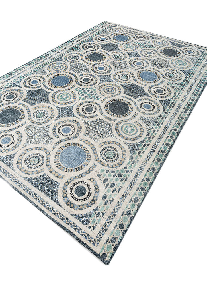far pavilions ivory wool hand knotted Rug - FoldShot