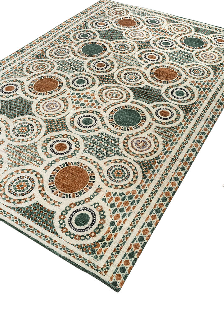 far pavilions ivory wool hand knotted Rug - FoldShot