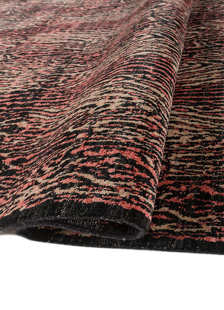 gilded age grey and black wool hand knotted Rug - FoldShot