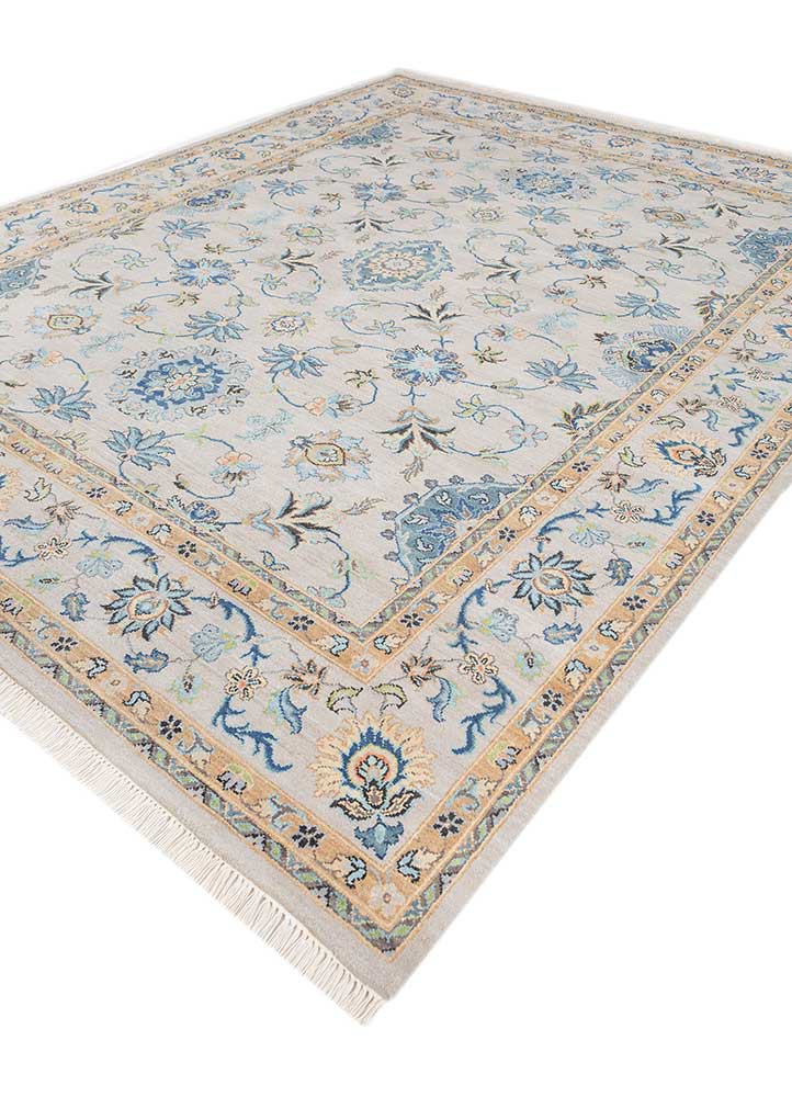 gulnar grey and black wool hand knotted Rug - FoldShot