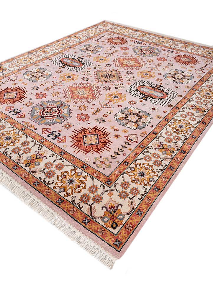 savana pink and purple wool hand knotted Rug - FoldShot savana pink and purple wool hand knotted Rug - FoldShot