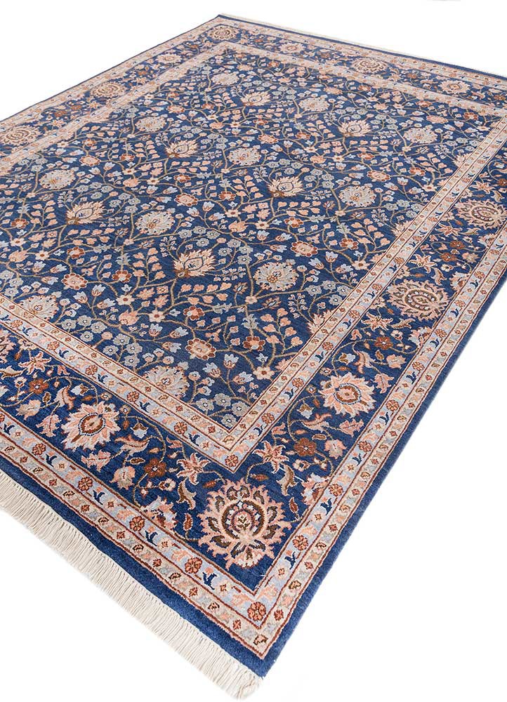aurora blue wool hand knotted Rug - FoldShot aurora blue wool hand knotted Rug - FoldShot