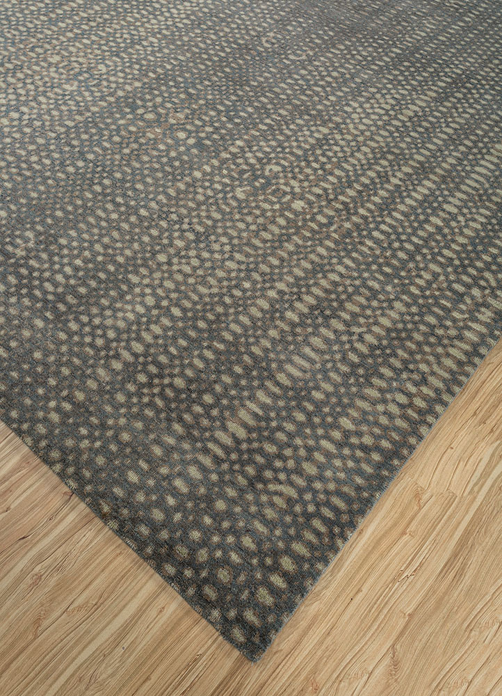 pansy blue wool hand knotted Rug - FoldShot pansy blue wool hand knotted Rug - FoldShot