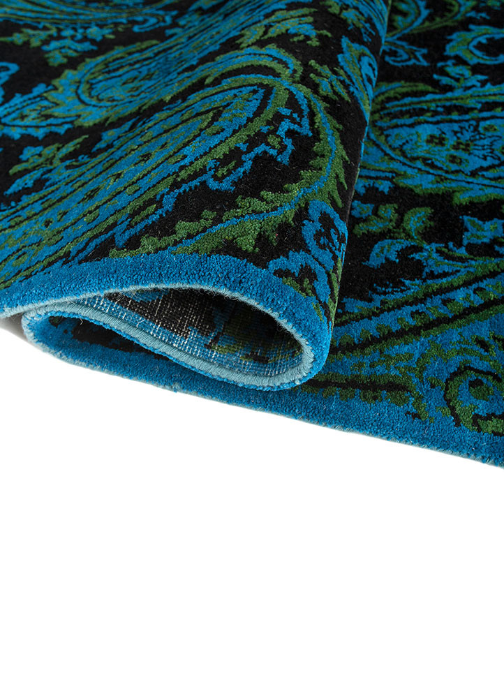 gilded age grey and black wool hand knotted Rug - FoldShot gilded age grey and black wool hand knotted Rug - FoldShot