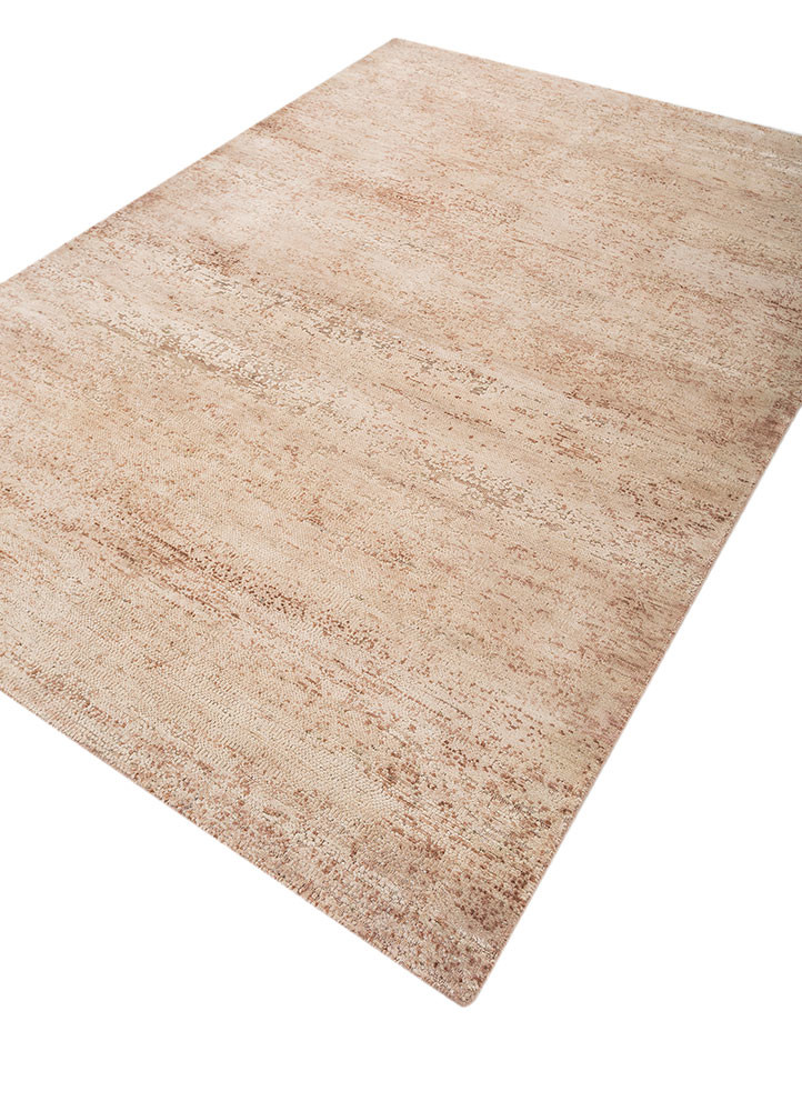 entropy pink and purple afghan wool and silk hand knotted Rug - FoldShot