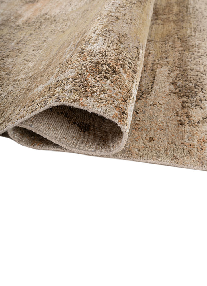 entropy ivory wool and silk hand knotted Rug - FoldShot