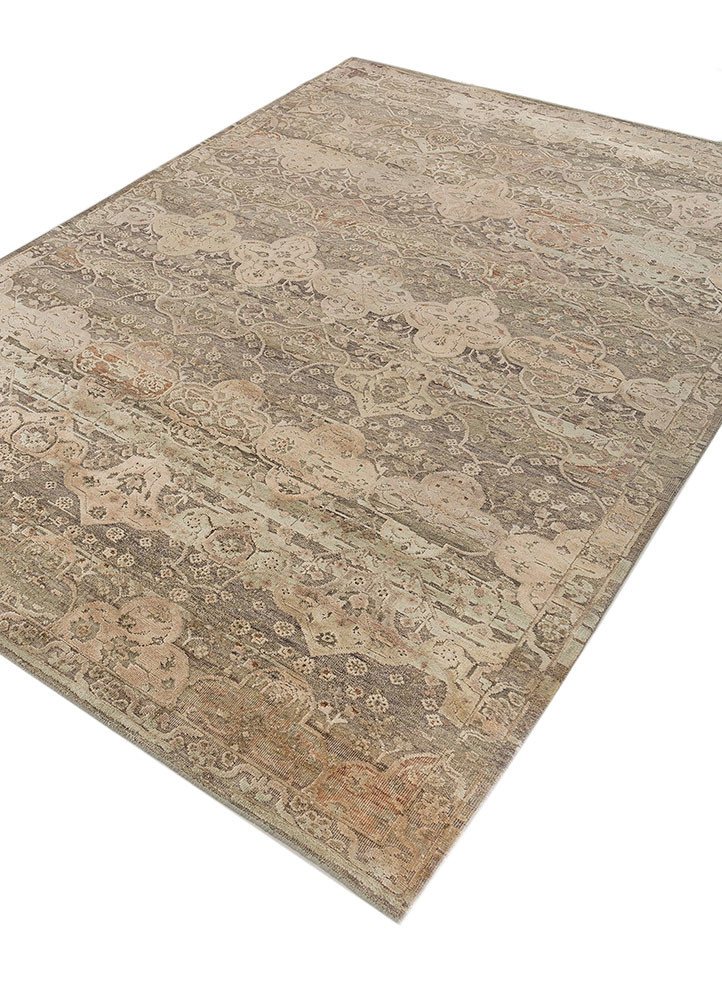 viscaya ivory wool and silk hand knotted Rug - FoldShot viscaya ivory wool and silk hand knotted Rug - FoldShot