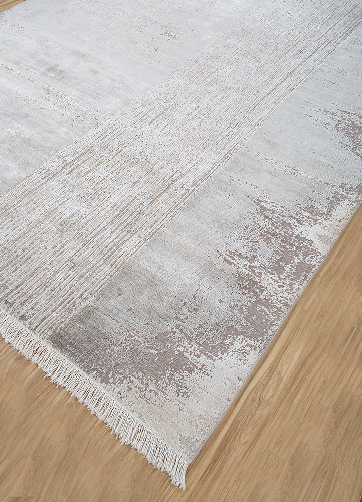 azalea grey and black afghan wool and silk hand knotted Rug - FoldShot azalea grey and black afghan wool and silk hand knotted Rug - FoldShot
