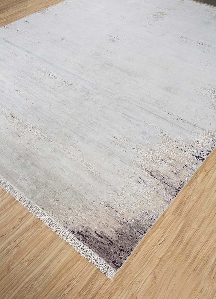 entropy ivory afghan wool and silk hand knotted Rug - FoldShot entropy ivory afghan wool and silk hand knotted Rug - FoldShot