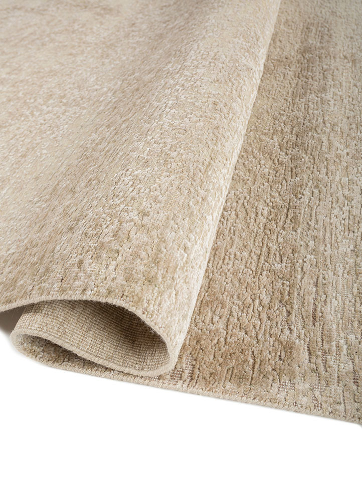 entropy ivory wool and silk hand knotted Rug - FoldShot