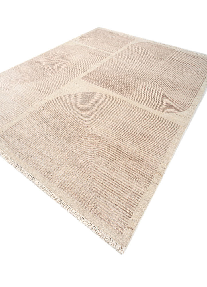 azalea ivory afghan wool and silk hand knotted Rug - FoldShot azalea ivory afghan wool and silk hand knotted Rug - FoldShot