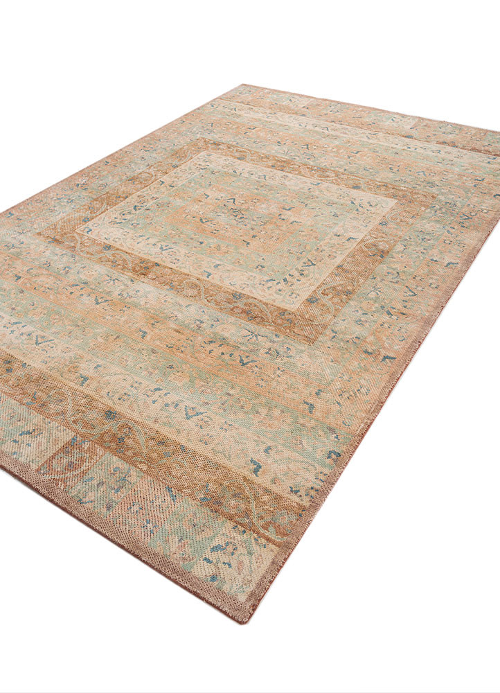 far pavilions red and orange wool and silk hand knotted Rug - FoldShot far pavilions red and orange wool and silk hand knotted Rug - FoldShot