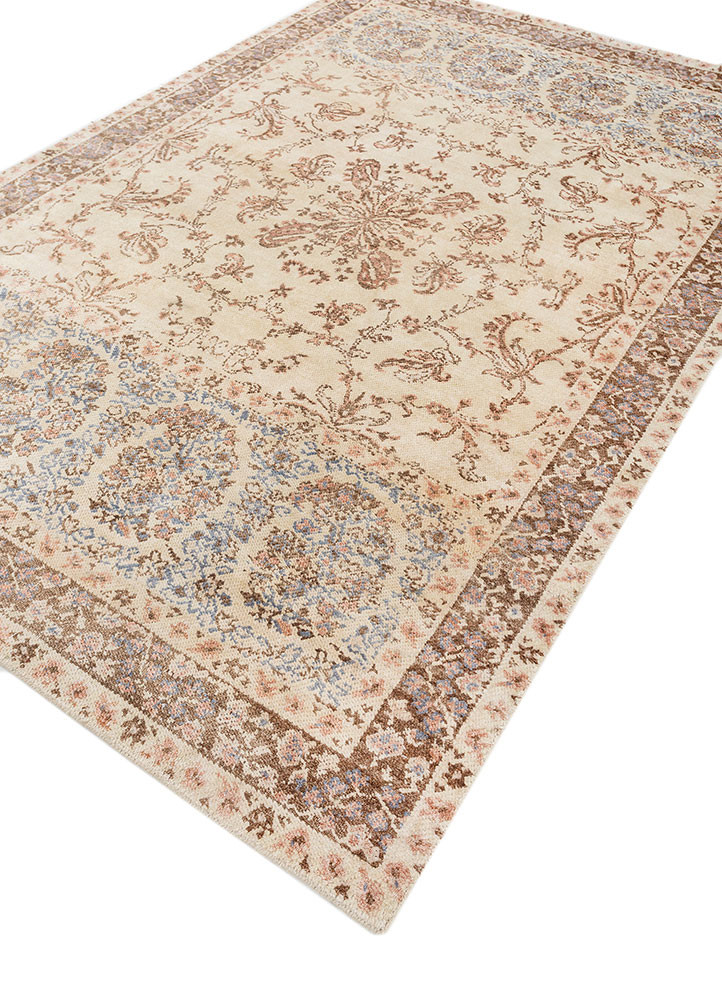 aprezo gold wool and silk hand knotted Rug - FoldShot aprezo gold wool and silk hand knotted Rug - FoldShot