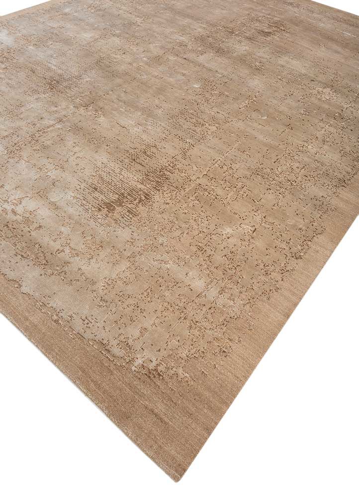 entropy beige and brown wool and bamboo silk hand knotted Rug - FoldShot entropy beige and brown wool and bamboo silk hand knotted Rug - FoldShot