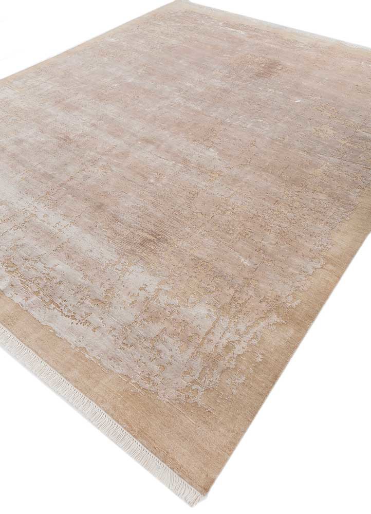 hidden by kavi ivory wool and bamboo silk hand knotted Rug - FoldShot