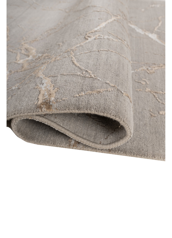 urban pause by kavi grey and black wool and bamboo silk hand knotted Rug - FoldShot urban pause by kavi grey and black wool and bamboo silk hand knotted Rug - FoldShot