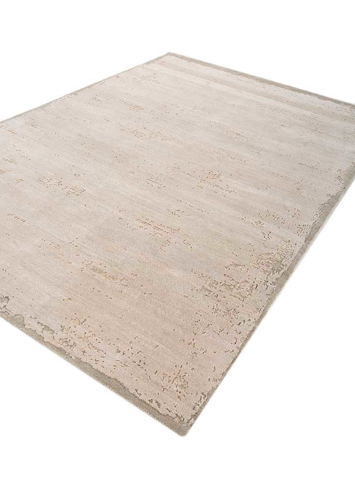 chaos theory by kavi beige and brown wool and bamboo silk hand knotted Rug - FoldShot