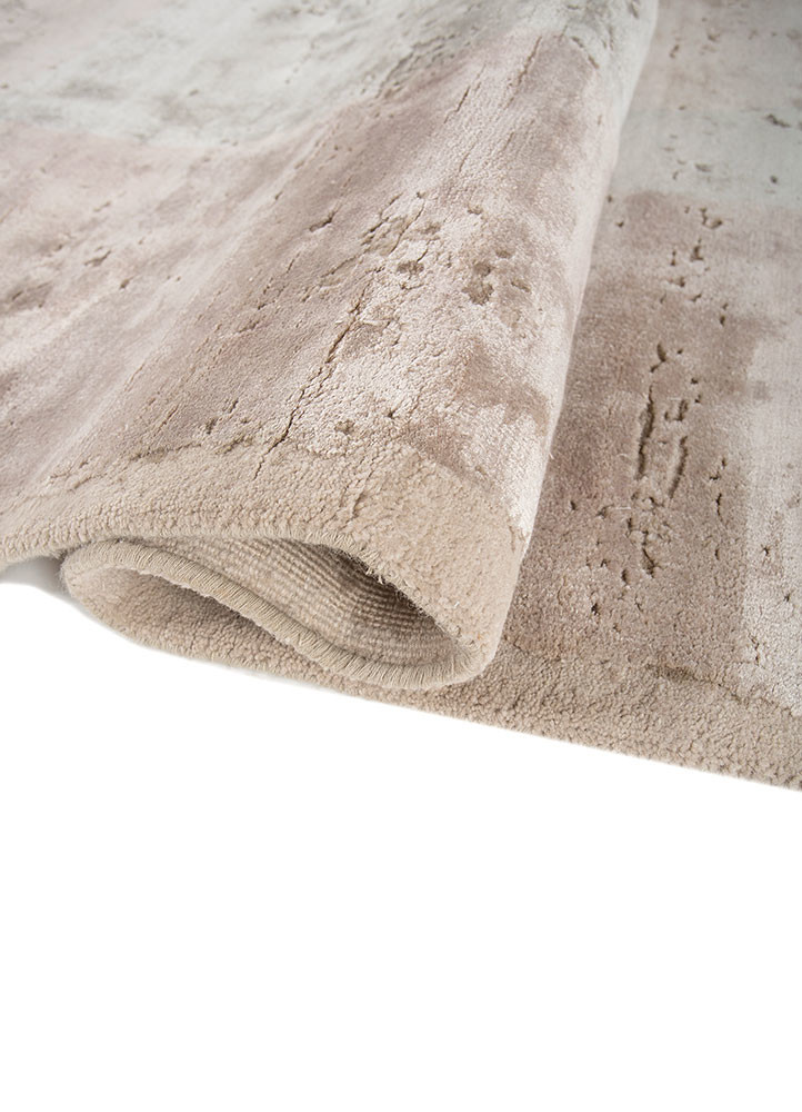 unfold by kavi ivory wool and bamboo silk hand knotted Rug - FoldShot