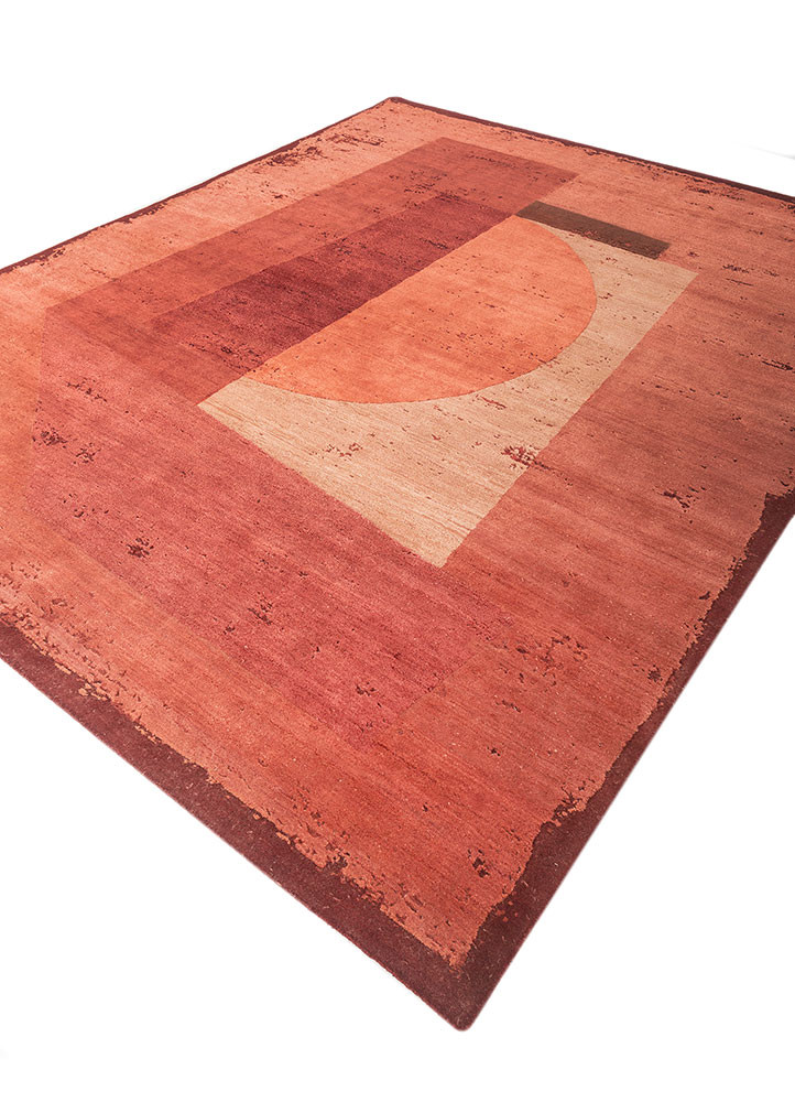 unfold by kavi red and orange wool and bamboo silk hand knotted Rug - FoldShot unfold by kavi red and orange wool and bamboo silk hand knotted Rug - FoldShot
