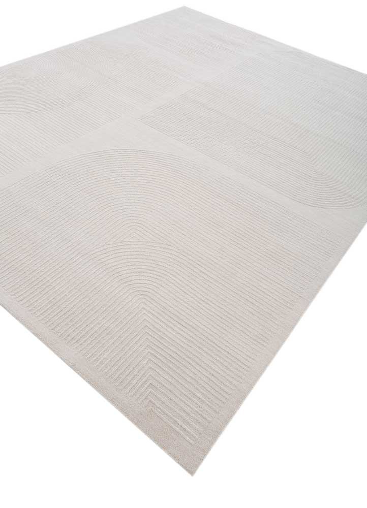 unfold by kavi ivory wool and bamboo silk hand knotted Rug - FoldShot