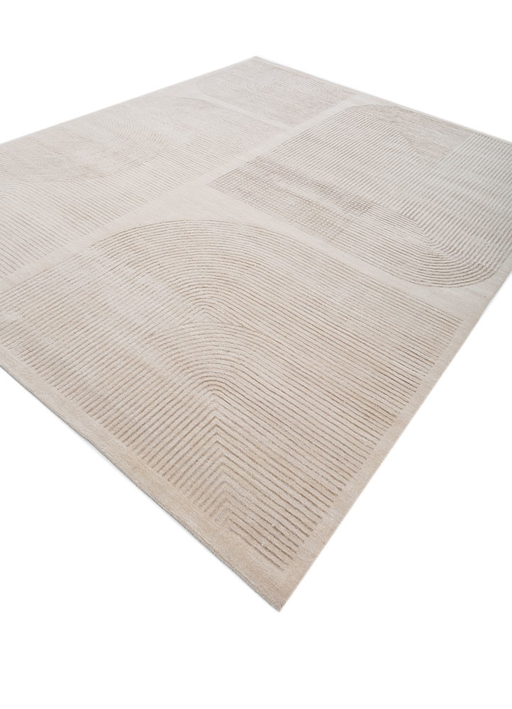 unfold by kavi ivory wool and bamboo silk hand knotted Rug - FoldShot unfold by kavi ivory wool and bamboo silk hand knotted Rug - FoldShot