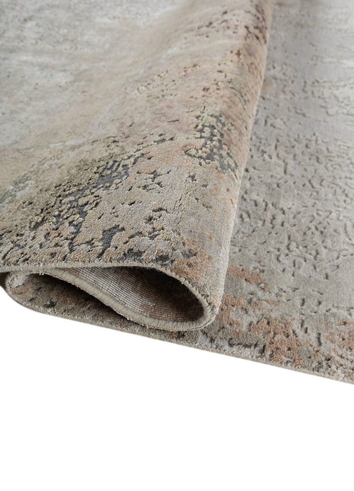 chaos theory by kavi blue wool and bamboo silk hand knotted Rug - FoldShot