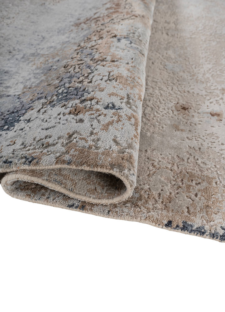 chaos theory by kavi grey and black wool and bamboo silk hand knotted Rug - FoldShot chaos theory by kavi grey and black wool and bamboo silk hand knotted Rug - FoldShot