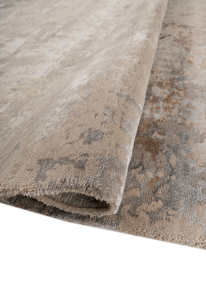 chaos theory by kavi ivory wool and bamboo silk hand knotted Rug - FoldShot chaos theory by kavi ivory wool and bamboo silk hand knotted Rug - FoldShot