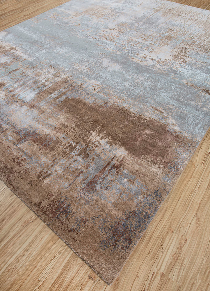 chaos theory by kavi grey and black wool and bamboo silk hand knotted Rug - FoldShot chaos theory by kavi grey and black wool and bamboo silk hand knotted Rug - FoldShot