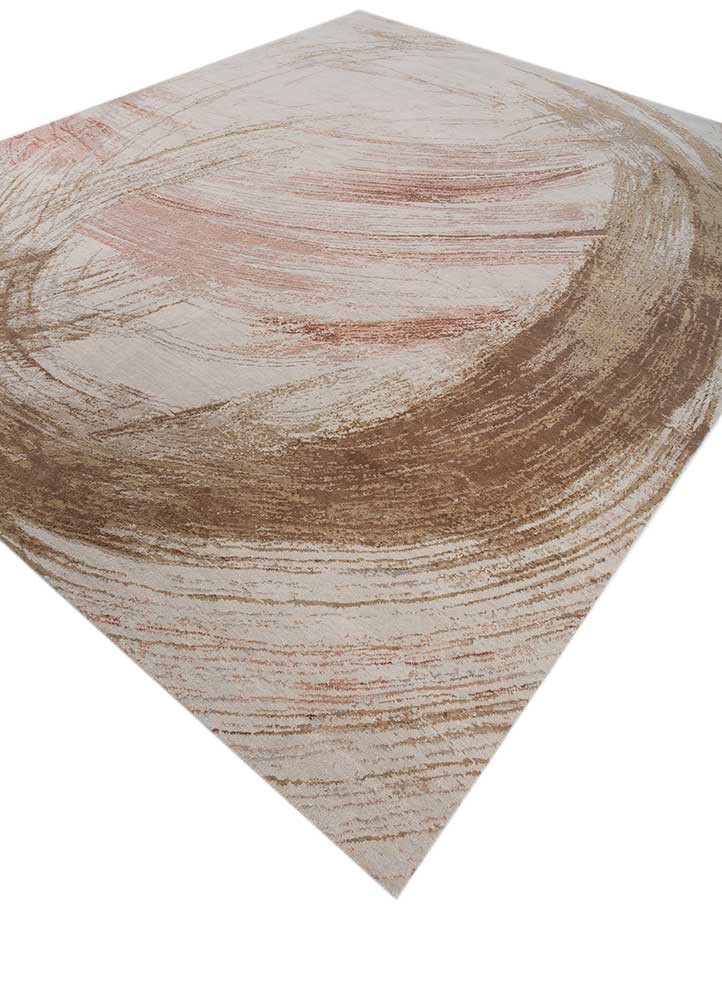 free verse by kavi ivory wool and bamboo silk hand knotted Rug - FoldShot