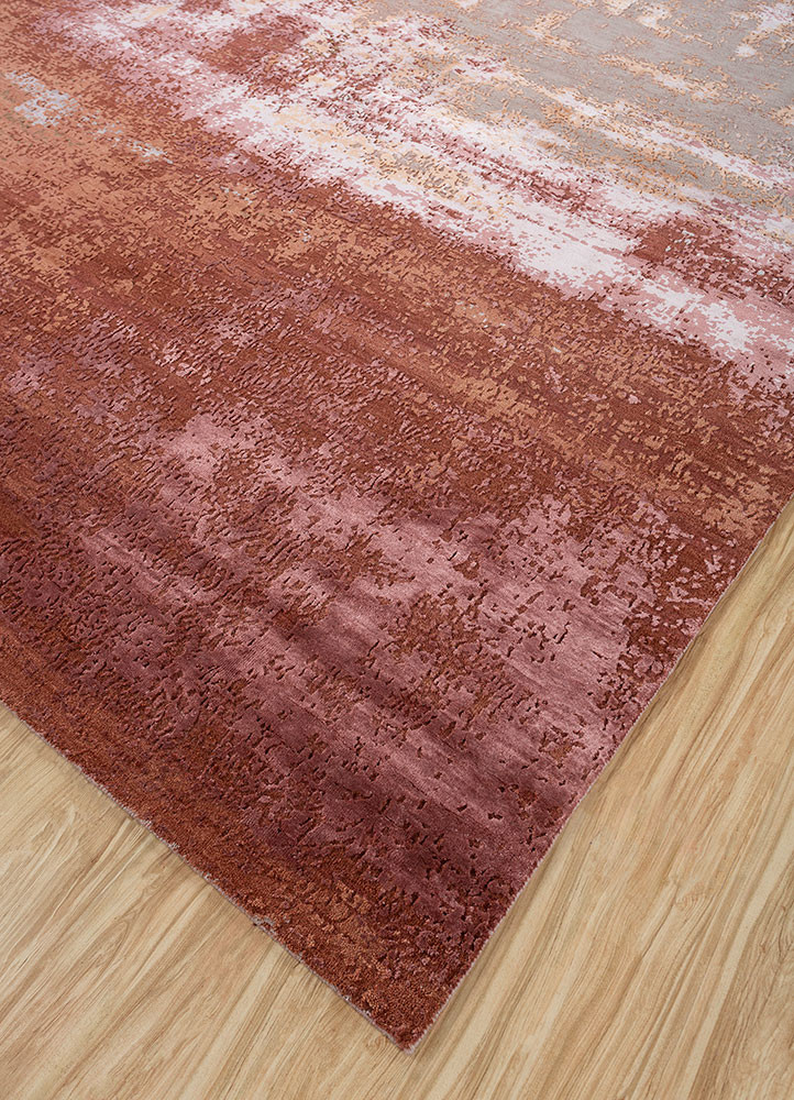 chaos theory by kavi pink and purple wool and bamboo silk hand knotted Rug - FoldShot chaos theory by kavi pink and purple wool and bamboo silk hand knotted Rug - FoldShot