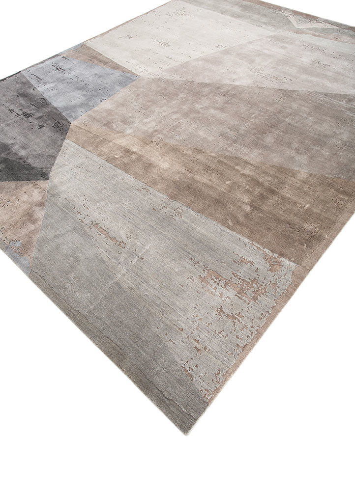 aakar by kavi grey and black wool and bamboo silk hand knotted Rug - FoldShot aakar by kavi grey and black wool and bamboo silk hand knotted Rug - FoldShot