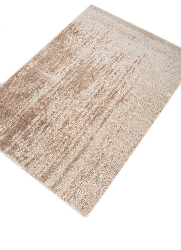 free verse by kavi ivory wool and bamboo silk hand knotted Rug - FoldShot