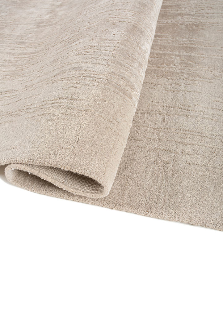 free verse by kavi ivory wool and bamboo silk hand knotted Rug - FoldShot