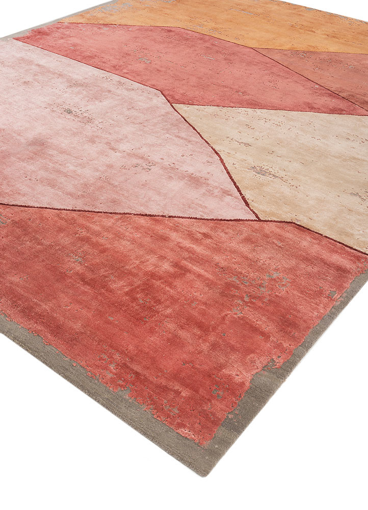 unfold by kavi beige and brown wool and bamboo silk hand knotted Rug - FoldShot unfold by kavi beige and brown wool and bamboo silk hand knotted Rug - FoldShot