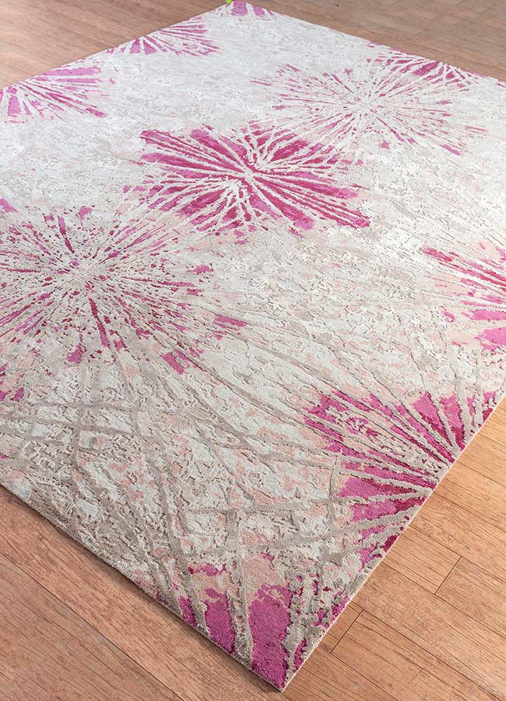 chaos theory by kavi ivory wool and bamboo silk hand knotted Rug - FoldShot chaos theory by kavi ivory wool and bamboo silk hand knotted Rug - FoldShot