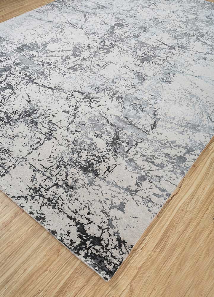 chaos theory by kavi ivory wool and bamboo silk hand knotted Rug - FoldShot chaos theory by kavi ivory wool and bamboo silk hand knotted Rug - FoldShot
