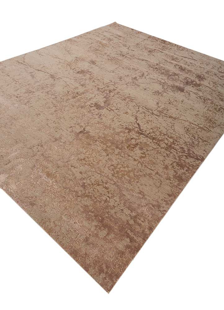 chaos theory by kavi beige and brown wool and bamboo silk hand knotted Rug - FoldShot chaos theory by kavi beige and brown wool and bamboo silk hand knotted Rug - FoldShot