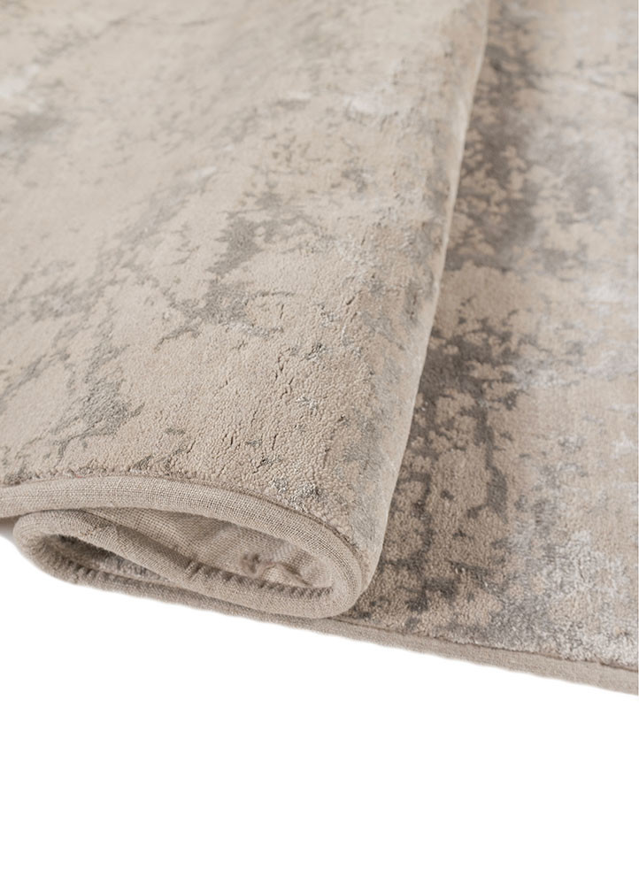 chaos theory by kavi grey and black wool and bamboo silk hand knotted Rug - FoldShot