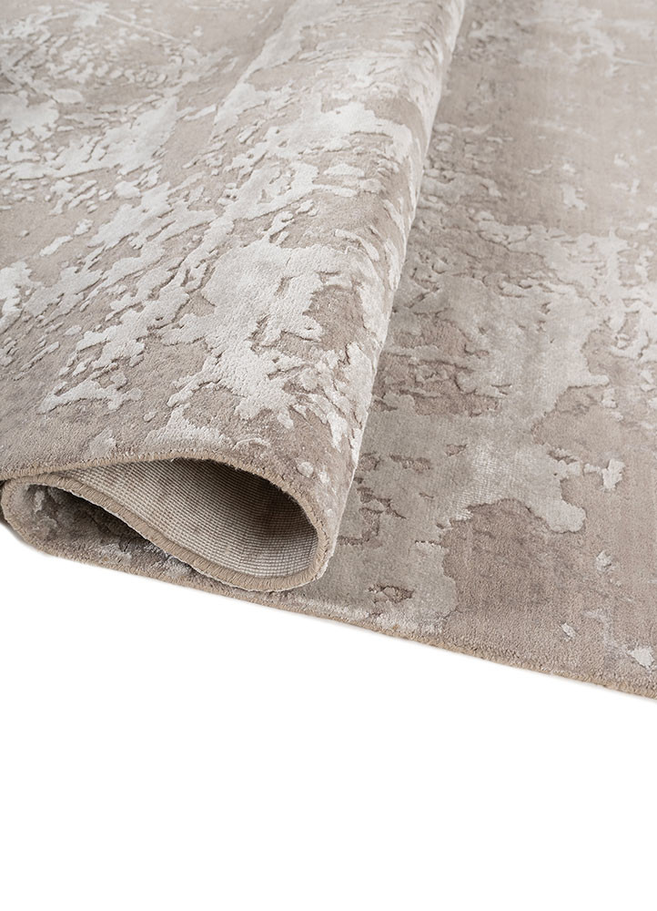 project error by kavi grey and black wool and bamboo silk hand knotted Rug - FoldShot