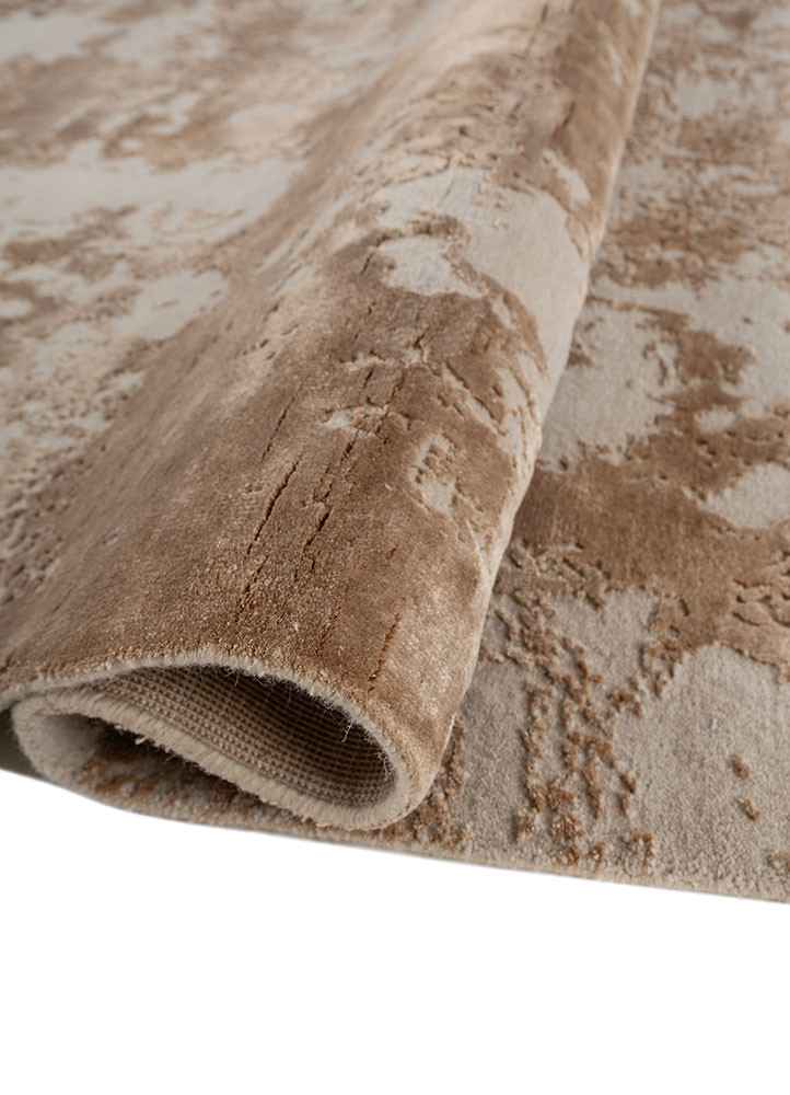 project error by kavi ivory wool and bamboo silk hand knotted Rug - FoldShot