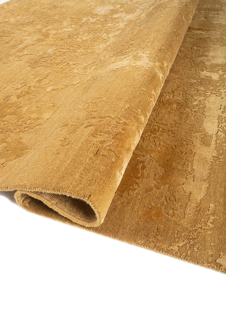project error by kavi gold wool and bamboo silk hand knotted Rug - FoldShot