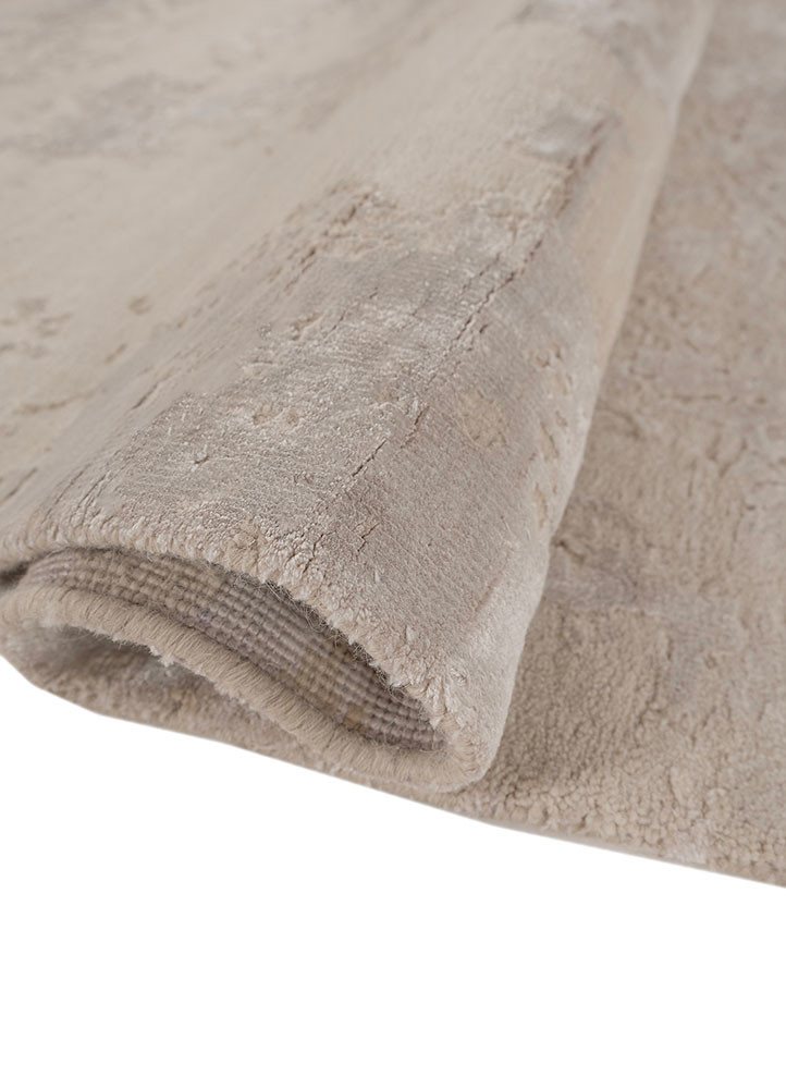 project error by kavi ivory wool and bamboo silk hand knotted Rug - FoldShot